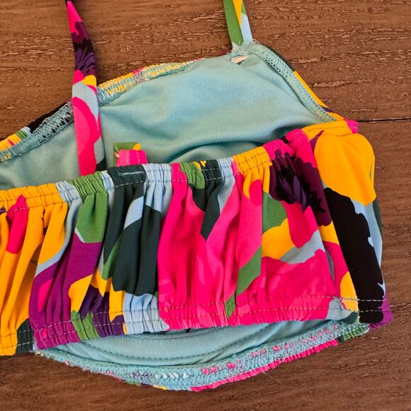 Kate Spade New York NWT Women's Size Small Shirred Smocked Tropical Bikini Top - Picture 8 of 11